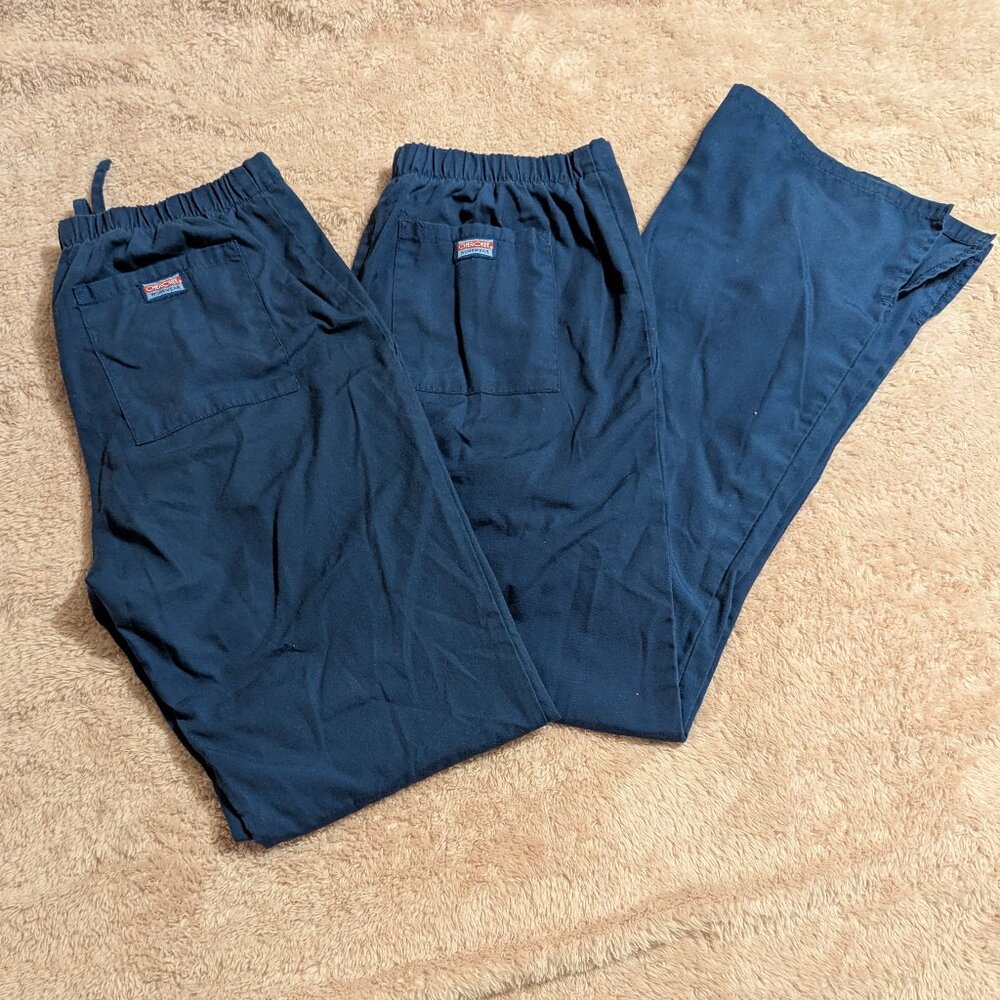 Cherokee Workwear Navy Scrub Pants, Size S (2 Pairs)